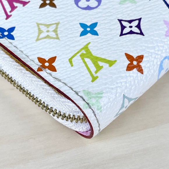 LOUIS VUITTON MONOGRAM MULTICOLOR ZIPPY COIN PURSE WALLET WHITE - Picture 15 of 15